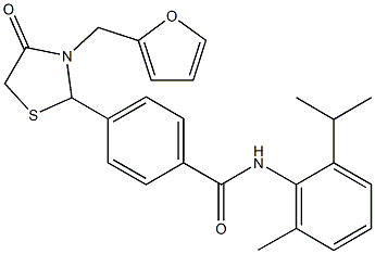 4-[3-(2-furylmethyl)-4-oxo-1,3-thiazolidin-2-yl]-N-(2-isopropyl-6-methylphenyl)benzamide Struktur