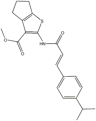 methyl 2-{[3-(4-isopropylphenyl)acryloyl]amino}-5,6-dihydro-4H-cyclopenta[b]thiophene-3-carboxylate Struktur