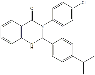 3-(4-chlorophenyl)-2-(4-isopropylphenyl)-2,3-dihydro-4(1H)-quinazolinone Struktur