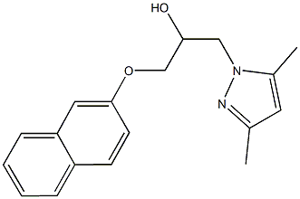 1-(3,5-dimethyl-1H-pyrazol-1-yl)-3-(2-naphthyloxy)-2-propanol Struktur