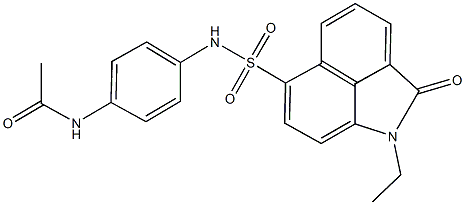 N-(4-{[(1-ethyl-2-oxo-1,2-dihydrobenzo[cd]indol-6-yl)sulfonyl]amino}phenyl)acetamide Struktur