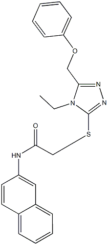 2-{[4-ethyl-5-(phenoxymethyl)-4H-1,2,4-triazol-3-yl]sulfanyl}-N-(2-naphthyl)acetamide Struktur