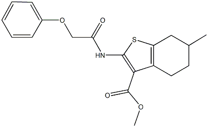 methyl 6-methyl-2-[(phenoxyacetyl)amino]-4,5,6,7-tetrahydro-1-benzothiophene-3-carboxylate Struktur