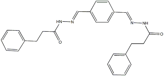 3-phenyl-N'-{4-[2-(3-phenylpropanoyl)carbohydrazonoyl]benzylidene}propanohydrazide Struktur