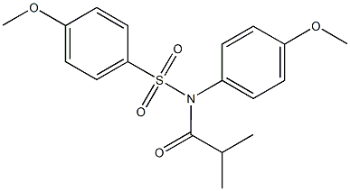 N-isobutyryl-4-methoxy-N-(4-methoxyphenyl)benzenesulfonamide Struktur