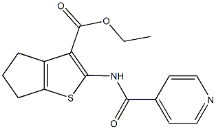 ethyl 2-(isonicotinoylamino)-5,6-dihydro-4H-cyclopenta[b]thiophene-3-carboxylate Struktur