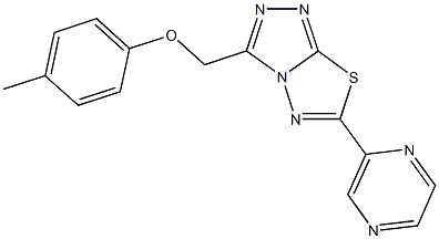 4-methylphenyl [6-(2-pyrazinyl)[1,2,4]triazolo[3,4-b][1,3,4]thiadiazol-3-yl]methyl ether Struktur