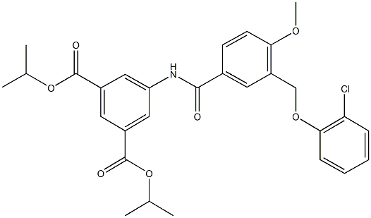 diisopropyl 5-({3-[(2-chlorophenoxy)methyl]-4-methoxybenzoyl}amino)isophthalate Struktur