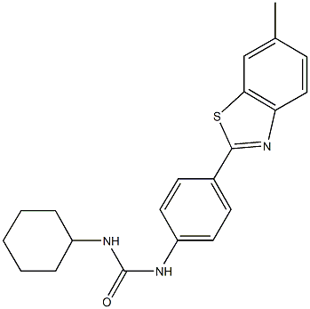 N-cyclohexyl-N'-[4-(6-methyl-1,3-benzothiazol-2-yl)phenyl]urea Struktur