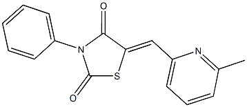 5-[(6-methyl-2-pyridinyl)methylene]-3-phenyl-1,3-thiazolidine-2,4-dione Struktur