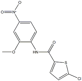 5-chloro-N-{4-nitro-2-methoxyphenyl}thiophene-2-carboxamide Struktur