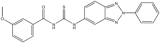 N-(3-methoxybenzoyl)-N'-(2-phenyl-2H-1,2,3-benzotriazol-5-yl)thiourea Struktur