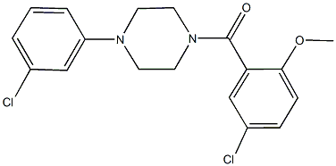 4-chloro-2-{[4-(3-chlorophenyl)-1-piperazinyl]carbonyl}phenyl methyl ether Struktur