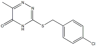 3-[(4-chlorobenzyl)sulfanyl]-6-methyl-1,2,4-triazin-5(4H)-one Struktur