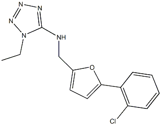 N-{[5-(2-chlorophenyl)-2-furyl]methyl}-N-(1-ethyl-1H-tetraazol-5-yl)amine Struktur