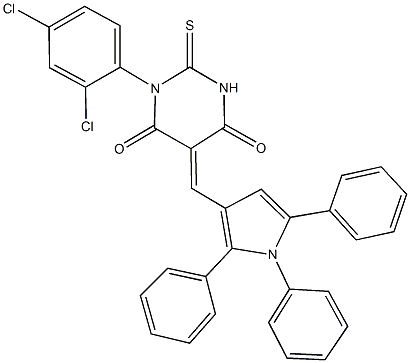 1-(2,4-dichlorophenyl)-2-thioxo-5-[(1,2,5-triphenyl-1H-pyrrol-3-yl)methylene]dihydro-4,6(1H,5H)-pyrimidinedione Struktur