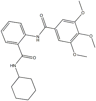 N-{2-[(cyclohexylamino)carbonyl]phenyl}-3,4,5-trimethoxybenzamide Struktur