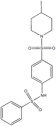 N-{4-[(4-methyl-1-piperidinyl)sulfonyl]phenyl}benzenesulfonamide Struktur