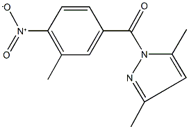 1-{4-nitro-3-methylbenzoyl}-3,5-dimethyl-1H-pyrazole Struktur