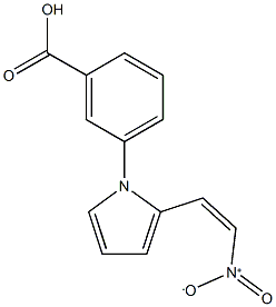 3-(2-{2-nitrovinyl}-1H-pyrrol-1-yl)benzoic acid Struktur