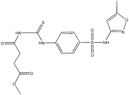 methyl 4-{[(4-{[(5-methyl-3-isoxazolyl)amino]sulfonyl}anilino)carbothioyl]amino}-4-oxobutanoate Struktur