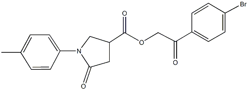 2-(4-bromophenyl)-2-oxoethyl 1-(4-methylphenyl)-5-oxo-3-pyrrolidinecarboxylate Struktur