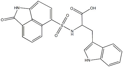 N-[(2-oxo-1,2-dihydrobenzo[cd]indol-6-yl)sulfonyl]tryptophan Struktur