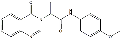 N-(4-methoxyphenyl)-2-(4-oxo-3(4H)-quinazolinyl)propanamide Struktur