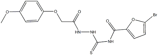 5-bromo-N-({2-[(4-methoxyphenoxy)acetyl]hydrazino}carbothioyl)-2-furamide Struktur