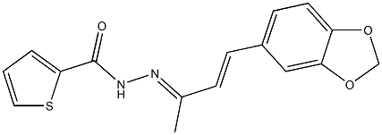 N'-[3-(1,3-benzodioxol-5-yl)-1-methyl-2-propenylidene]-2-thiophenecarbohydrazide Struktur