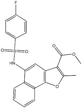 methyl 5-{[(4-fluorophenyl)sulfonyl]amino}-2-methylnaphtho[1,2-b]furan-3-carboxylate Struktur