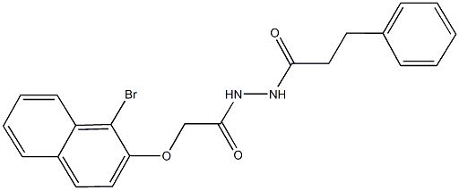 2-[(1-bromo-2-naphthyl)oxy]-N'-(3-phenylpropanoyl)acetohydrazide Struktur