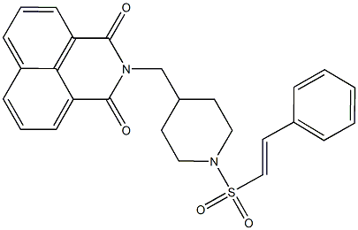 2-({1-[(2-phenylvinyl)sulfonyl]-4-piperidinyl}methyl)-1H-benzo[de]isoquinoline-1,3(2H)-dione Struktur