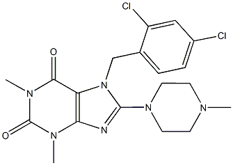 7-(2,4-dichlorobenzyl)-1,3-dimethyl-8-(4-methyl-1-piperazinyl)-3,7-dihydro-1H-purine-2,6-dione Struktur