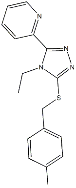 4-ethyl-5-(2-pyridinyl)-4H-1,2,4-triazol-3-yl 4-methylbenzyl sulfide Struktur