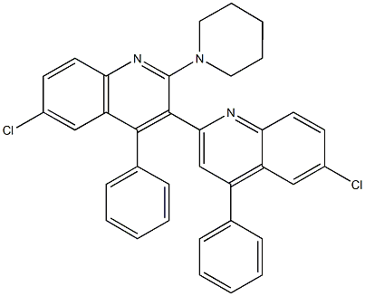 2'-(1-piperidinyl)-2,3'-bis(6-chloro-4-phenylquinoline) Struktur