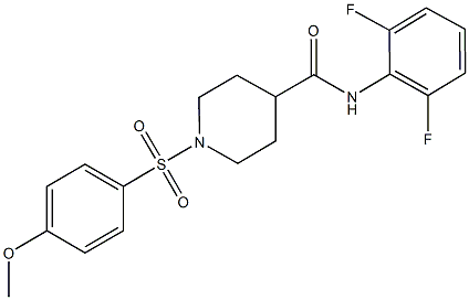 N-(2,6-difluorophenyl)-1-[(4-methoxyphenyl)sulfonyl]-4-piperidinecarboxamide Struktur