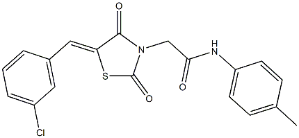 2-[5-(3-chlorobenzylidene)-2,4-dioxo-1,3-thiazolidin-3-yl]-N-(4-methylphenyl)acetamide Struktur