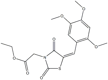 ethyl [2,4-dioxo-5-(2,4,5-trimethoxybenzylidene)-1,3-thiazolidin-3-yl]acetate Struktur