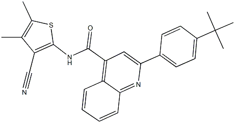 2-(4-tert-butylphenyl)-N-(3-cyano-4,5-dimethylthien-2-yl)quinoline-4-carboxamide Struktur