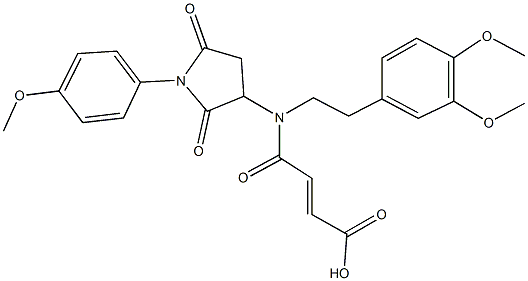 4-{[2-(3,4-dimethoxyphenyl)ethyl][1-(4-methoxyphenyl)-2,5-dioxo-3-pyrrolidinyl]amino}-4-oxo-2-butenoic acid Struktur