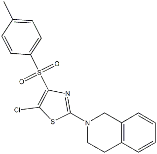 2-{5-chloro-4-[(4-methylphenyl)sulfonyl]-1,3-thiazol-2-yl}-1,2,3,4-tetrahydroisoquinoline Struktur