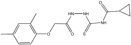 N-({2-[(2,4-dimethylphenoxy)acetyl]hydrazino}carbothioyl)cyclopropanecarboxamide Struktur