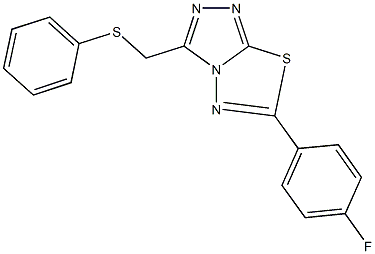 [6-(4-fluorophenyl)[1,2,4]triazolo[3,4-b][1,3,4]thiadiazol-3-yl]methyl phenyl sulfide Struktur