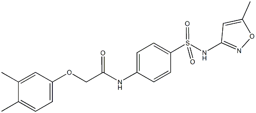 2-(3,4-dimethylphenoxy)-N-(4-{[(5-methyl-3-isoxazolyl)amino]sulfonyl}phenyl)acetamide Struktur