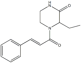 4-cinnamoyl-3-ethyl-2-piperazinone Struktur