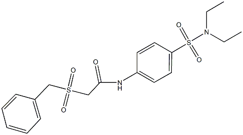 2-(benzylsulfonyl)-N-{4-[(diethylamino)sulfonyl]phenyl}acetamide Struktur