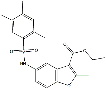 ethyl 2-methyl-5-{[(2,4,5-trimethylphenyl)sulfonyl]amino}-1-benzofuran-3-carboxylate Struktur