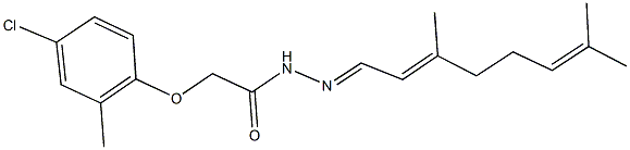 2-(4-chloro-2-methylphenoxy)-N'-(3,7-dimethyl-2,6-octadienylidene)acetohydrazide Struktur