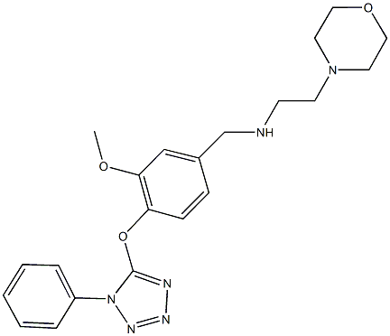 N-{3-methoxy-4-[(1-phenyl-1H-tetraazol-5-yl)oxy]benzyl}-N-[2-(4-morpholinyl)ethyl]amine Struktur